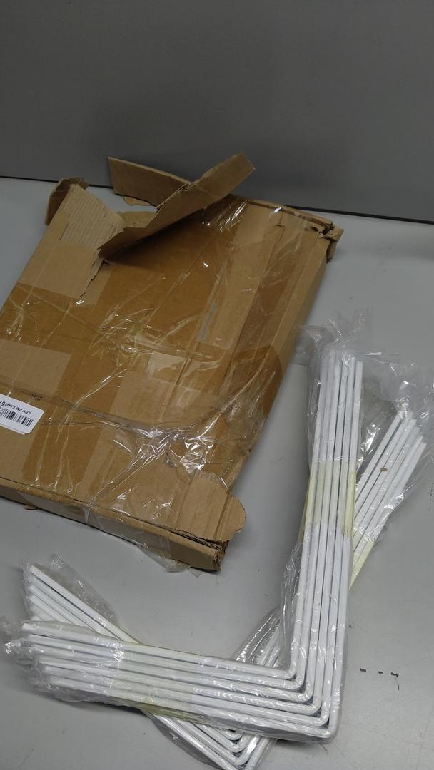 12 Pack  L 12" x H 8" x W1.5, 5mm Thick White L Shelf Bracket, Iron Shelf Brackets, Metal Shelf Brackets, Floating Shelf, Shelf Supports with Screws