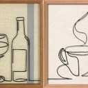 Wine & Coffee Wire Linen Wall Art, 11 x 14 in 