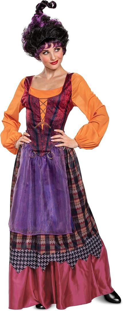 Disguise womens Mary Sanderson Costume, Deluxe Official Disney Hocus Pocus Costume Mary Dress (Women's Size Plus (18-20))