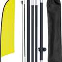 Yeload 7FT Blank Feather Flag Kit With Pole - Solid Color for Sublimation Business - Portable Aluminum Swooper for Outdoor Advertising (Yellow)
