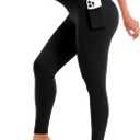 Blue Breath Leggings with Pockets for Women-High Waisted Full Length Yoga Pants Tummy Control Workout Athletic Daily