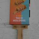 Wood Taco Holder Bamboo Taco Tray with Handle Wooden Rack, Each Holds 4 Soft or Hard Shell for Infuse Food Kitchen Gifts Accessories Home