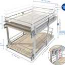 2 Tier Pull Out Cabinet Organizer 20.08" W X 22" D, Wood & Chromed