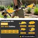 Garden Tools - Cordless Tiller Cultivator Compatible with DEWALT 20V MAX Battery (Tool Only), 310RPM Electric Rototiller with 40 Steel Tines, 9.1In Tilling Width & 6.3In Depth Tiller, Folding Design