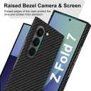 Slim and Thin Carbon Fiber Case Compatible with Samsung Galaxy Z Fold 7, 1500D Aramid Fiber Z Fold7 Cover Compatible with Magsafe, Matte Black Gray Twill [NOT Printed] No Hinge Protection