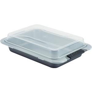 Anolon Advanced Nonstick Baking Pan With Lid / Nonstick Cake Pan With Lid, Rectangle - 9 Inch x 13 Inch, Gray