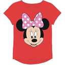 Disney Girls Minnie Mouse Short Sleeve Tee, Red Cherry, 10/ 12