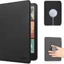 CoBak Case with Fold-Back Magnetic Cover for 7" Kindle Paperwhite 12th Gen 2024 and Kindle Colorsoft - for PopSockets Grip, Compatible with iPhone MagSafe and Anker Wireless Charging Pads, Auto Wake (Lychee Black)