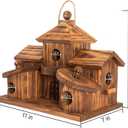 COLEBA Bird Houses for Outside,Outdoor 5 Hole Bird House Room for 5 Bird Families Bluebird Finch Cardinals Hanging Birdhouse for Garden