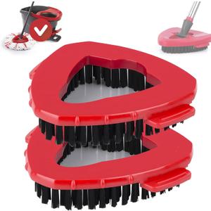 2 x 2 Pcs Spin Mop Scrub Brush Head Compatible for O Cedar EasyWring 1-Tank System,Ocedar Mop Scrub Brush Floor Cleaning for Bathroom, Kitchen, Tub and Tile, NOT Fit RinseClean