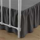 Bed Skirt King Size Ruffled Bed Skirts with Split Corners,16 Inch Drop Dust Ruffle Bed Skirt with Platform, Dark Grey, 16" King
