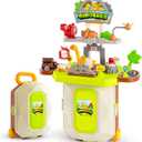 Dinosaur Toys for Kids 3-5, 2-in-1 Workbench Playset, Interactive Toddler Tool Bench, Dinosaur Toys for Boys Girls, Birthday, Christmas