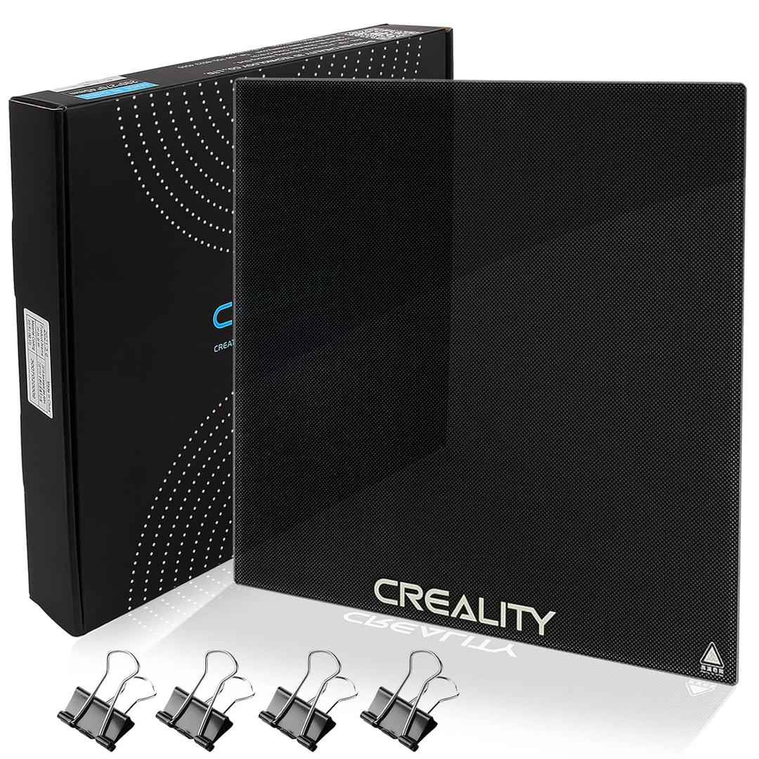 Creality Ender 3 Glass Bed Upgraded 3D Printer Platform Tempered Glass Plate Build Surface with Glass Clips, 235x235x4mm, for Ender 3 Pro/ V2/ S1/ S1 Pro/ V2 Neo, Ender 5 Pro, CR 20/ pro Heated Bed Glass