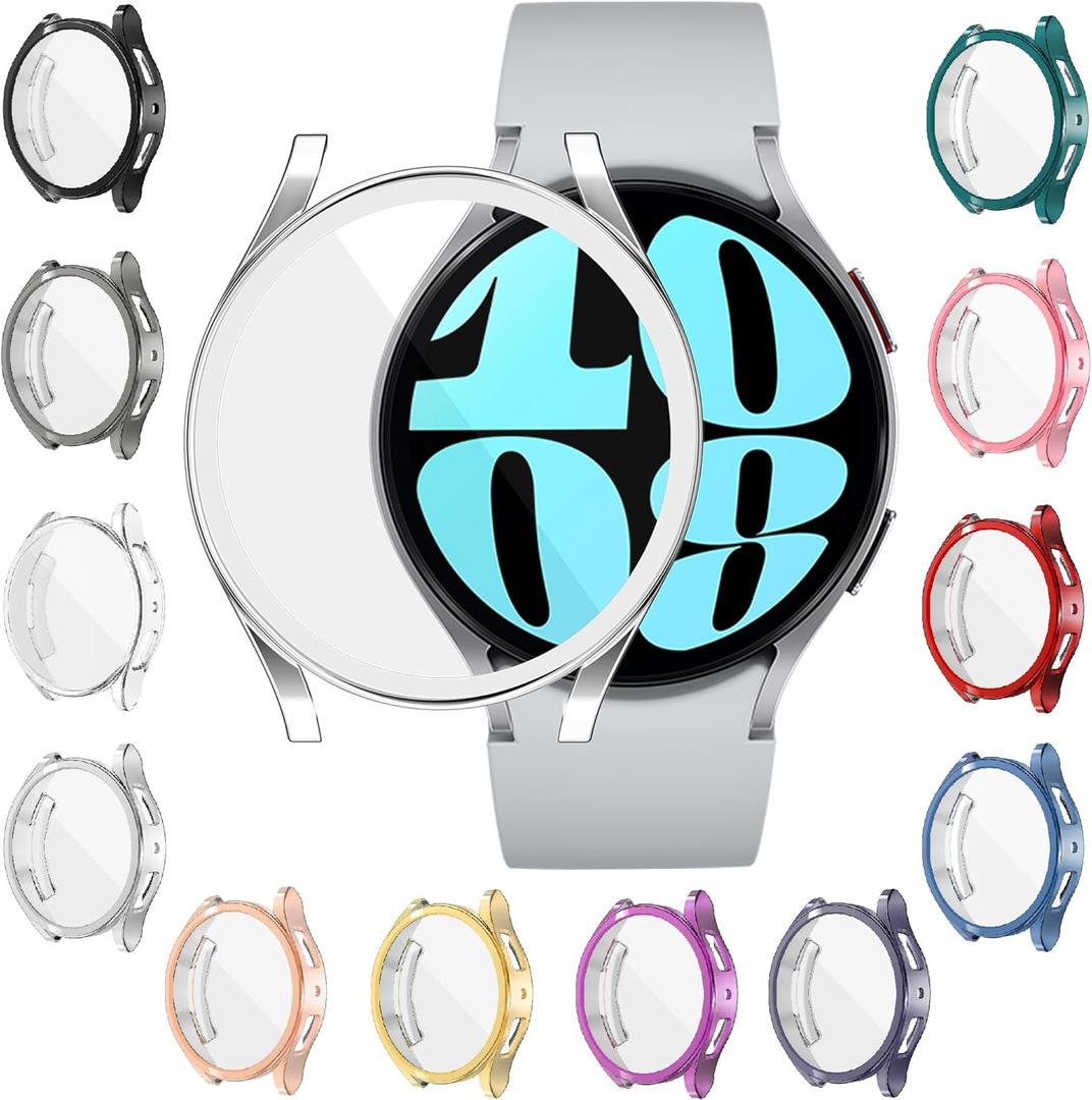 [12 Pack] YUVIKE Watch Screen Protector Compatible with Samsung Galaxy Watch 6 44mm, Soft TPU Watch Case Full Anti Golpes Protective Cover for Galaxy6 Smart Watch 44mm