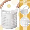 Suclain 3 Pcs Flexible Laundry Basket Set Carry Portable Flexible Laundry with Carrying Handles White Large Versatile Laundry for Bathroom College Dorm Laundry Room