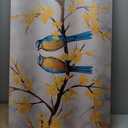 ZXHYWYM Love Birds Canvas Wall Art Two Couple Birds on Branch Yellow Flower Tree Painting Prints Romantic Pictures Home Decor for Bedroom Framed(1, (24.00" x 36.00")), 24L" x 36W"