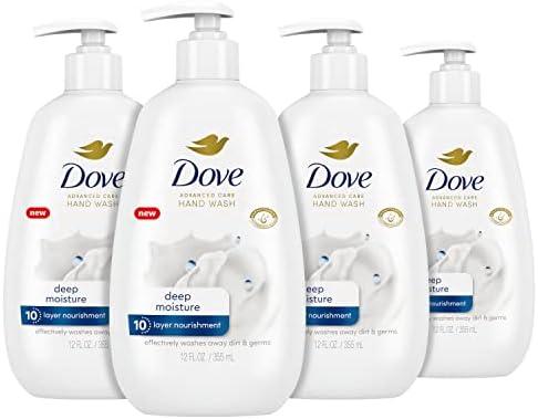 Dove Advanced Care Hand Wash Deep Moisture 4 Count for Soft, Smooth Skin, More Moisturizers than the Leading Ordinary Hand Soap, 12 oz