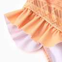 Disney Mickey and Friends Girl Two Piece Long Sleeve Swimsuit Rashguard Bathing Suit (2T, Disney Princess-orange)