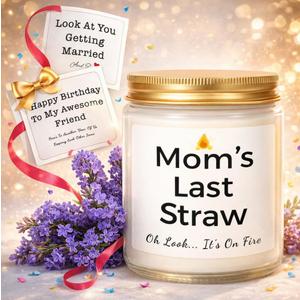 2 x Gifts for Mom, Birthday Gifts for Women, Unique Gift for Mom from Daughter Son, Funny Candle with Replaceable Stickers, Ideal Mothers Day Gift for Moms, Womens, Wife, Her, 450g