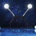 Sixexey Light Up Alien Headband LED Martian Hair Band Antenna Hair Accessories for Women (Silver, One Size) (1 Count (Pack of 1))