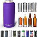 Frost Buddy Universal Buddy Can Cooler - Fits All - For Regular 12 & 16 oz or Slim-Size Bottles - Insulated Double-Walled Stainless Steel (Purple)