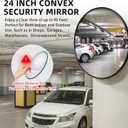 24 inch Convex Mirror Acrylic, Safety Security Traffic Corner Mirrors, Adjustable Wide Angle View and Wall Mounting Corner Blind Spot, for Indoor Outdoor Garage School Classroom Warehouse