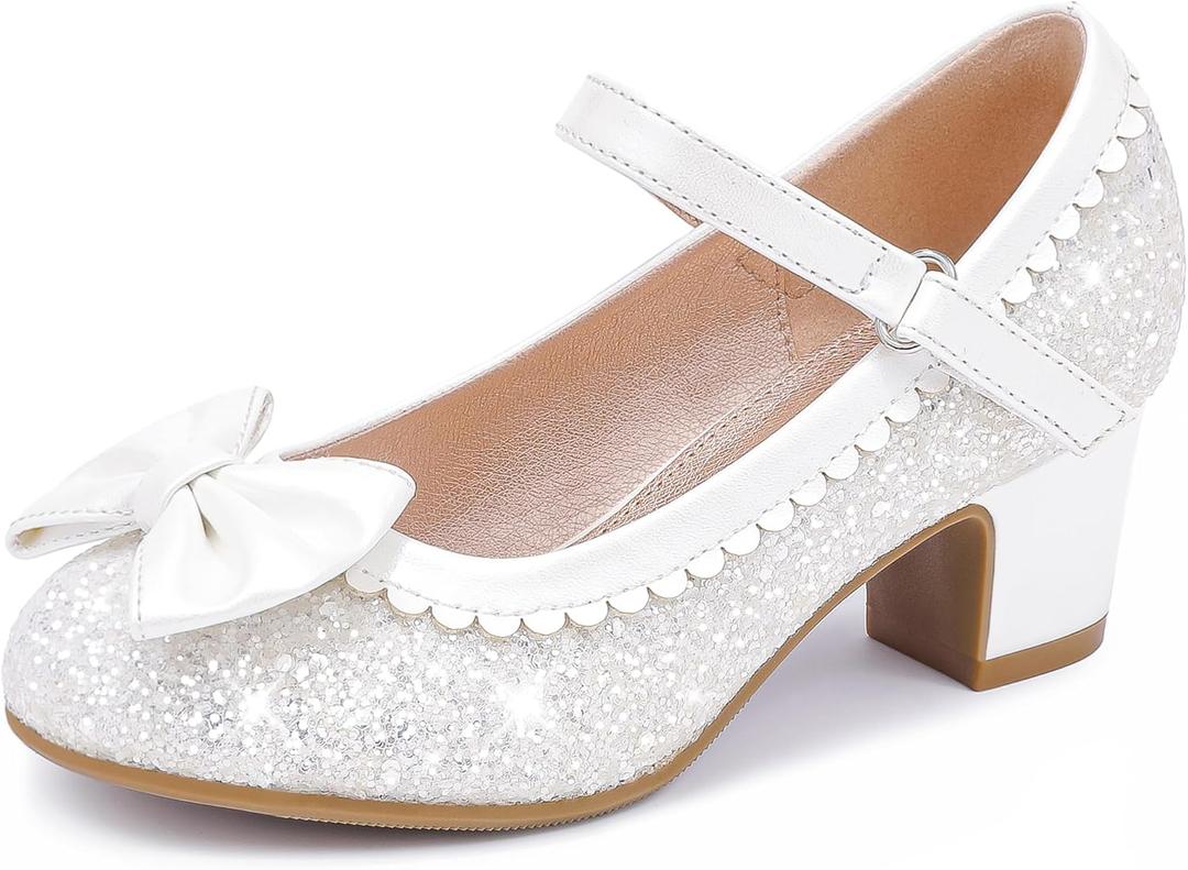 Princess Shoes High Heel Toddler Girls Dress Shoes Cute Bowknot Sparkle Mary Jane Flower Girls Wedding Birthday Party Prom for Little Big Kids (Ivory Sequins), Size: 12 Little Kid Princess Shoes High Heel Toddler Girls Dress Shoes Cute Bowknot Sparkle Mary Jane Flower Girls Wedding Birthday Party Prom for Little Big Kids (Ivory Sequins), Size: 12 Little Kid