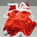 RSLOVE Christmas Outfits for Women - Sexy Christmas Dress with Cape 2Pcs Velvet Santa Costume Xmas Babydoll Furry (Medium, Red)