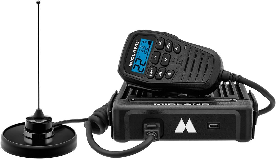 Midland MXT575 GMRS Mobile Radio, Two-Way Radio with NOAA Weather Scan and Alert - for Farms, Ranches, Overlanding - Repeater Capable, Integrated Control Mic,- External Magnetic Mount