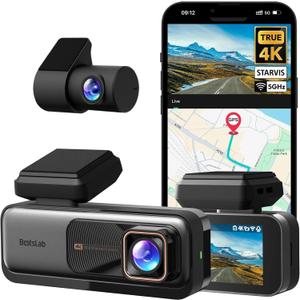 4K Dash Cam Front and Rear, 170 Ultra Wide Dashcam with ADAS, Night Vision, 24/7 Parking Mode, Sony IMX415 Sensor, WDR, Free 64GB SD Card, 5G/2.4G WiFi, Built-in GPS, Loop Recording (silver)