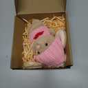 Handmade Mini Bunny Hug Cute Easter Gift with Card, 2026 New Soft Plush Rabbit Mini Bunny Hugs in Box, Easter Basket Bunny Stuffer Women MenSmall Thoughtful Gift for Friends & Family (Pink)