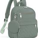 SYTRAH Mini Backpack for Women Small Backpack Purse, Anti Theft Backpack Waterproof Lightweight Puffer Back packs for Travel, Work with Coin Purse Green