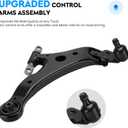 Front Lower Control Arm w/Ball Joint for Lexus ES300h 2013-2018, ES350 2007-2018, Toyota Avalon 2005-2018, Camry 2007-2017, Driver & Passenger Side 2pcs Suspension Kit K621476 MS86182 K621477 MS86181