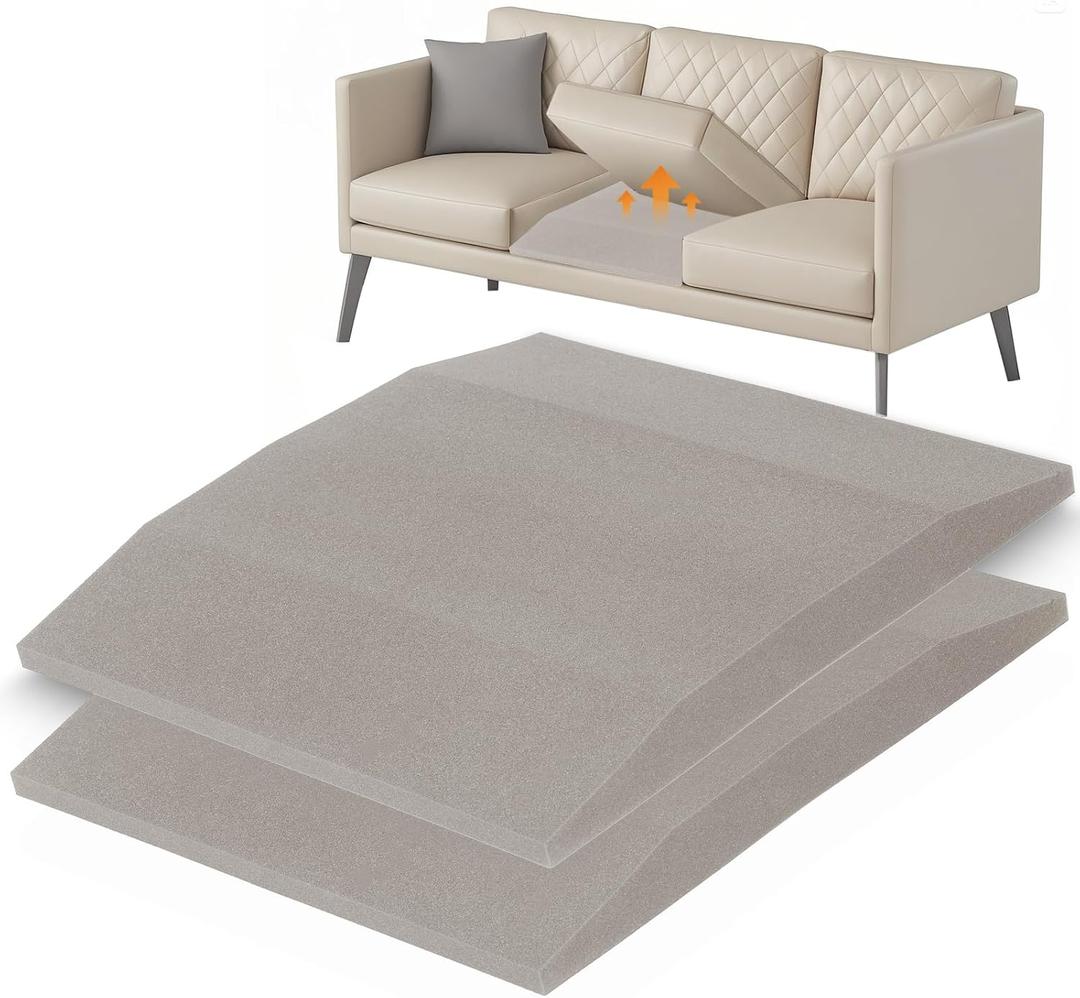 20"x20"Couch Cushion Support for Sagging Seat, Trapezoid 40D High Density Foam Couch,Sofa Cushion Support Replacement for Furniture Sagging, Grey(2PCS)