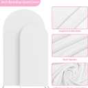 Asee'm Wedding Arch Cover Fitted Spandex Covers (7.2FT, 6FT) 2-Sided Round Top Chiara Backdrop Stand Cover Set of 2 for Party Birthday Banquet Decoration White