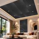 Art3d 6-Pack Acoustic Wood Slat Panel & Ceiling Tile, 2 x 2 ft, Blackwood