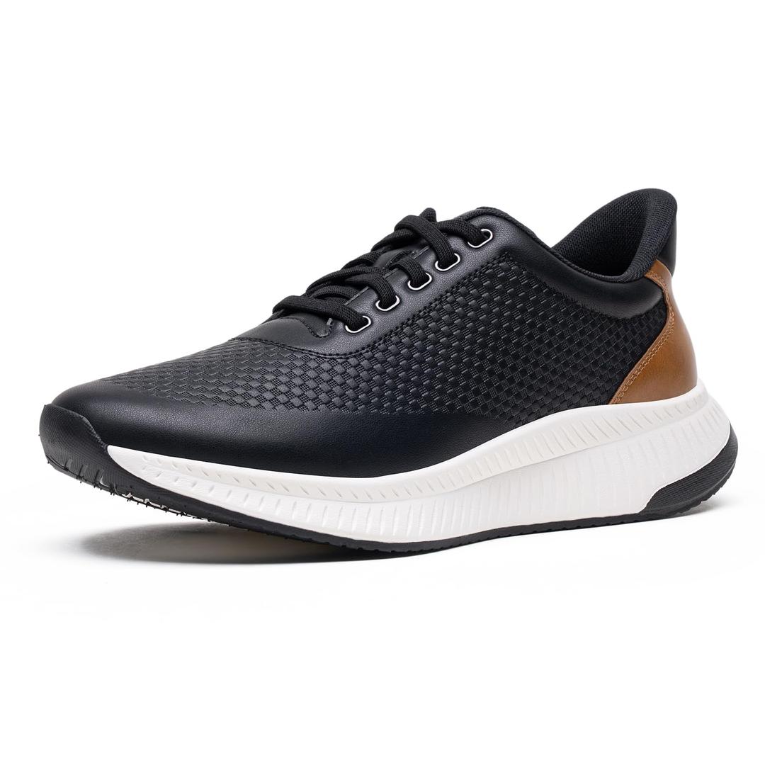 Marcport Mens Business Casual Sneakers (2026 New) Lightweight Dress Shoes for Office & Daily Walking, Black9.5