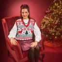 JULYCLO Christmas Sweater Vest Women Ugly Xmas Reindeer Knit Sweaters Casual Santa Snowflake V Neck Sleeveless Outwear Tops