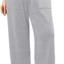 Angerella Womens Baggy Wide Leg Pants High Waisted Casual Lounge Pant Loose Comfy Stretchy Trousers with Pockets (M)