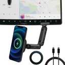 MEHIDFY Magnetic Wireless Car Charger Mount for Tesla Model 3/Y, 15W Fast Charging Magnetic Phone Holder, Strong Magnetic Phone Holder, Compatible with MagSafe Case and iPhone 12/13/14 (2 Arms)