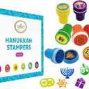 24 Multicolored Hanukkah Stampers, Each Stamp Includes A Fun Chanukkah Icon Including Menorah, Dreidels and Coins, 12-Pack Box (2-Pack)