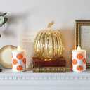 Fall Pumpkin LED Lantern Decor 6.5 in, Battery Operated Autumn Harvest Decorative Lanterns Thanksgiving Standing Porch Halloween Table Indoor Outdoor Decor