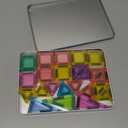 46PCS Mini Magnetic Tiles, for Kids, Portable Magnetic Toys Travel Set with Iron Case for Kids Ages 4-8,Creativity Boosting Building Toys Set,Toddler Puzzle for Boys and Girls Ages 3+