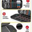 Switch 2 Accessories Bundle for Nintendo Switch 2 2025, Portable Hard Shell Carrying Case with 2 HD Screen Protectors (7.9 Inch), Crystals Protective Skin, Dust Plugs Kit, 4 Thumb Grips (White Switch 2)