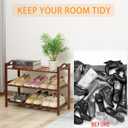 3 Tier Bamboo Shoe Rack, Shoe Shelf Shoes Rack Shoe Organizer for Closet, Entryway, Bedroom, Living Room, Front Door, Studio, Bathroom, 27 inches x 10.2 inches x 19.7 inches