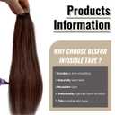 Tape in Hair Extensions Human Hair for Women Real Human Hair Tape in Medium Brown with Medium Auburn Highlights Silky Straight Tape in Hair Extensions 16inch 20pcs 30g