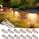 VOLISUN 12 Pack 7 Inch Retaining Wall Lights, Waterproof LED Hardscape Lighting, Cuttable Low Voltage Landscape Lighting, 12V Paver Lights, 3W Outdoor Step Lights, 2700K Soft White, ETL