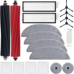 19 PCS S8 MaxV Ultra Accessories Kit for Roborock S8 Max/MaxV Ultra Robot Vacuum,1 Set Main Brush,2 HEPA Filters,4 Mop Cloth,2 Edge Mop Cloth,4 Side Brushes,4 Dust Bags,1 Cleaning Brush
