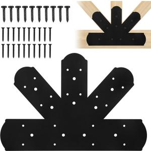 4PCS Gable Plate, 16.5"x11" Gable Bracket Pergola Truss Roof Plate Heavy Duty Carbon Steel Mending Plate for Repairing Fixing Connecting Wood Beam