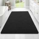 OLANLY Bathroom Rugs 70x46, Extra Soft Absorbent Chenille Bath Rugs, Rubber Backing Quick Dry, Machine Washable Bath Mats for Bathroom Floor, Tub and Shower, Home Decor Accessories, Black